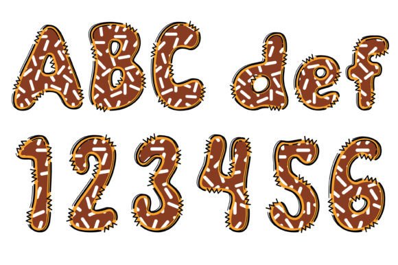 Donut Bundle Font PNG with transparent background - Preview 1
