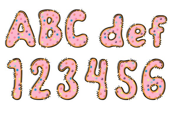 Donut Bundle Font PNG with transparent background - Preview 3
