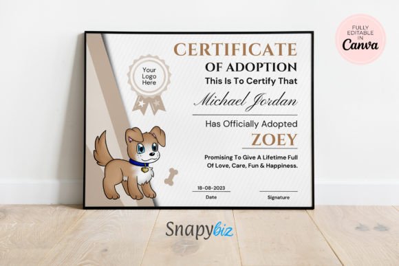 Editable Certificate Adoption Template