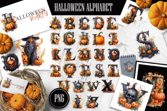 Halloween Alphabet PNG Graphic AI Transparent PNGs By AnNetArt