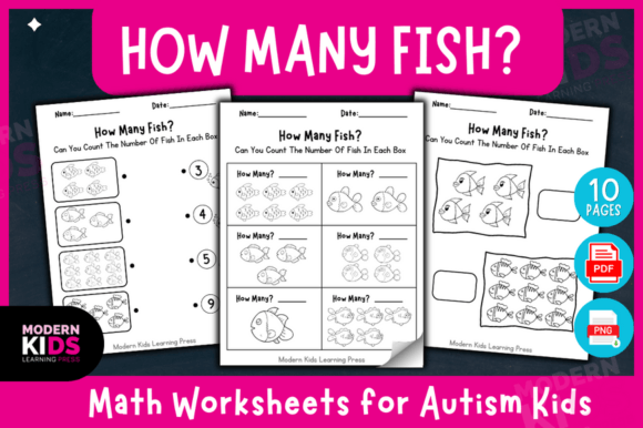 How Many Fish - Math Worksheets