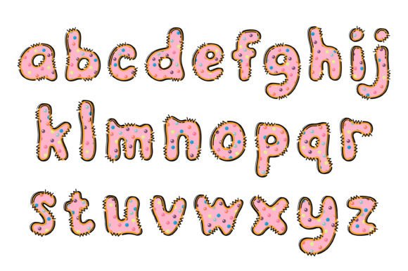 Pink Donut Font PNG with transparent background - Preview 2