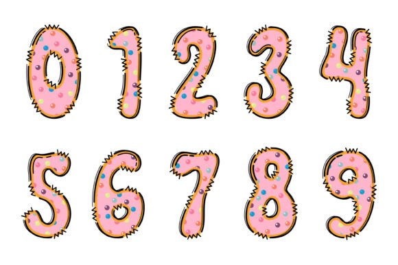 Pink Donut Font PNG with transparent background - Preview 3