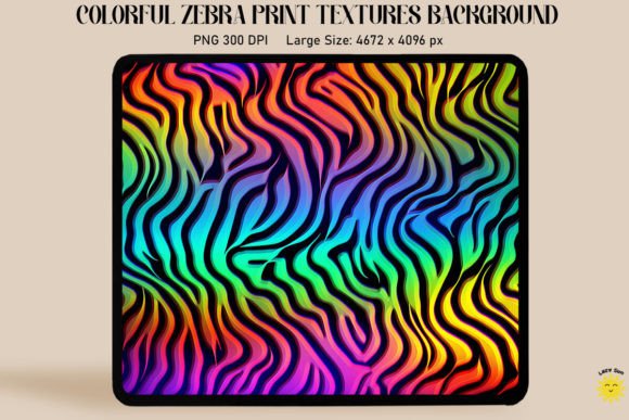 Rainbow Zebra Animal Print Backgrounds Graphic Backgrounds By Lazy Sun