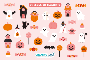 Trick or Treat Halloween Clipart Set Graphic by Creative Wolf Design ...