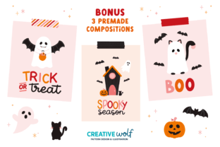 Trick or Treat Halloween Clipart Set Graphic by Creative Wolf Design ...