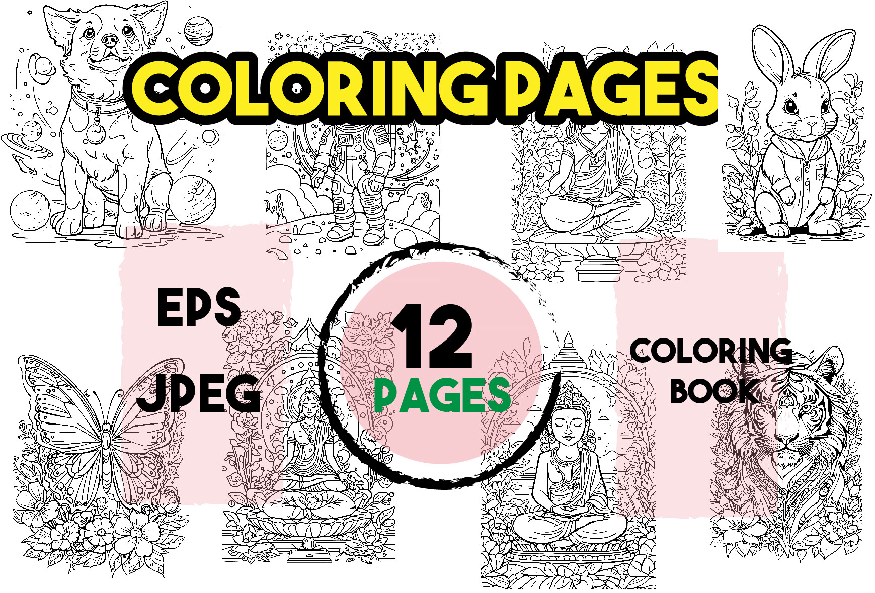 Vector Coloring Pages for Meditatio