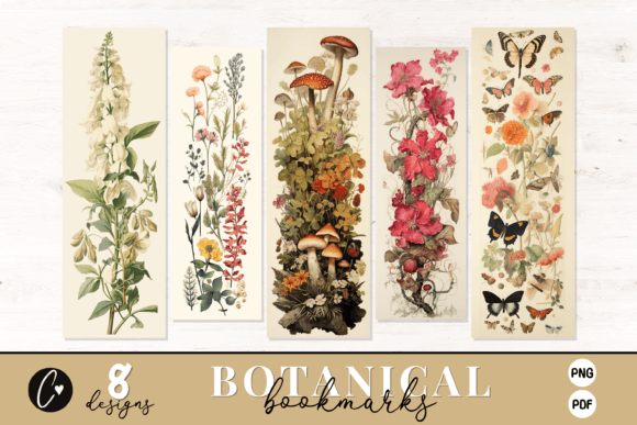 Vintage Botanical Printable Bookmarks