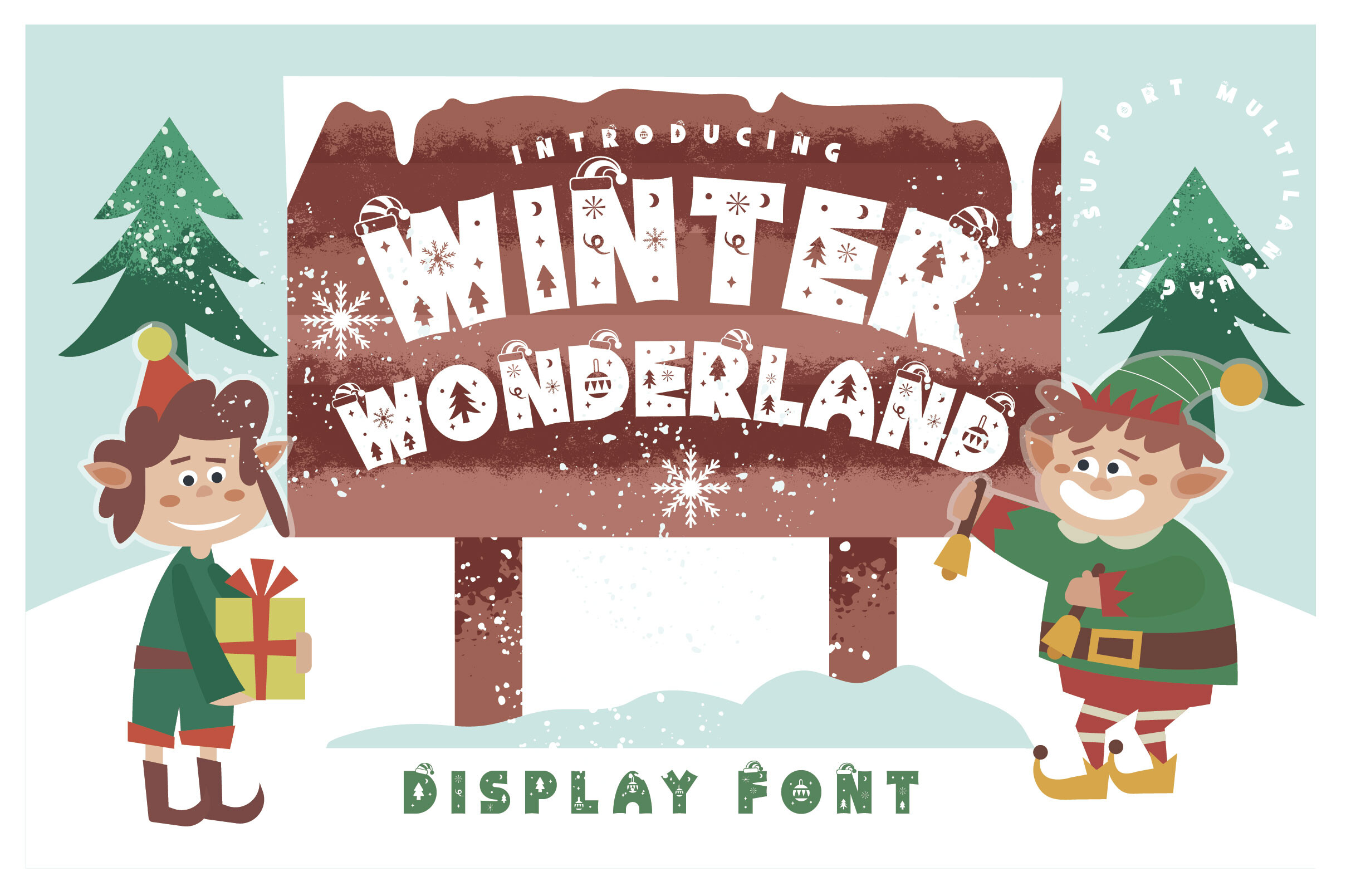 Winter Wonderland preview: decorative Christmas display font