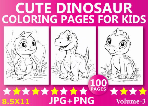 100 Cute Dinosaur Coloring Page for Kids