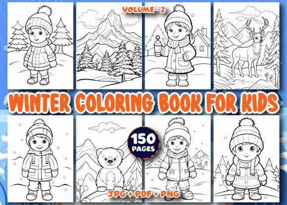 150 Winter Coloring Book for Kids