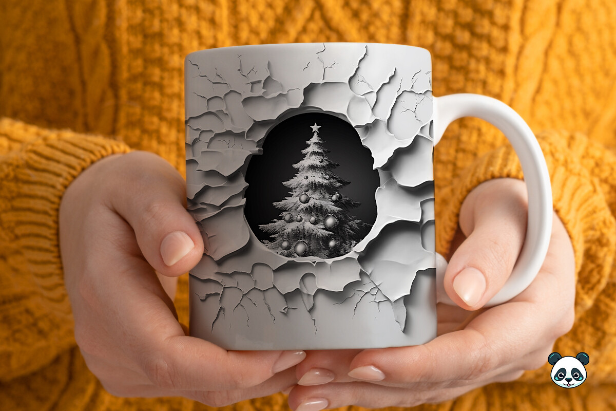 3D Christmas Tree Mug Wrap Sublimation Graphic by Pandastic · Creative ...
