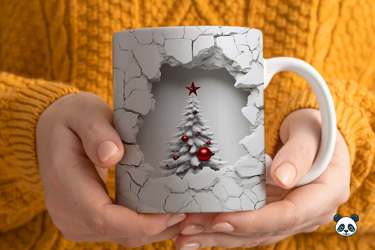 3D Christmas Tree Mug Wrap Sublimation Graphic by Pandastic · Creative ...