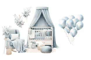 Baby Boy Nursery Clipart Bundle Graphic by Markicha Art · Creative Fabrica