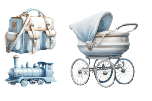 Baby Boy Nursery Clipart Bundle Graphic by Markicha Art · Creative Fabrica