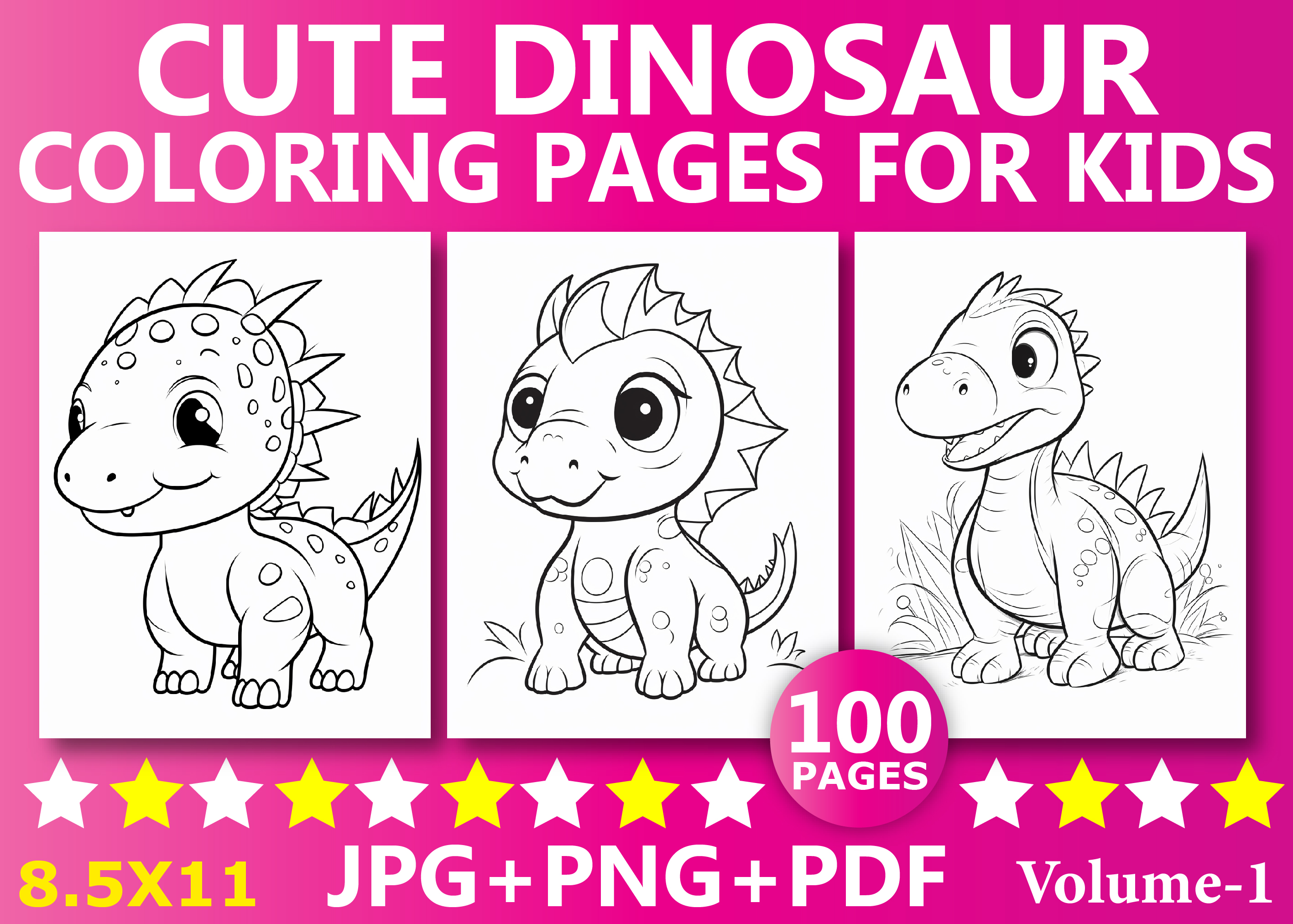 Cute Dinosaur Coloring Pages for Kids