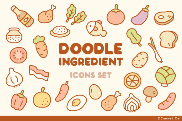 Doodle Ingredient Icons Set