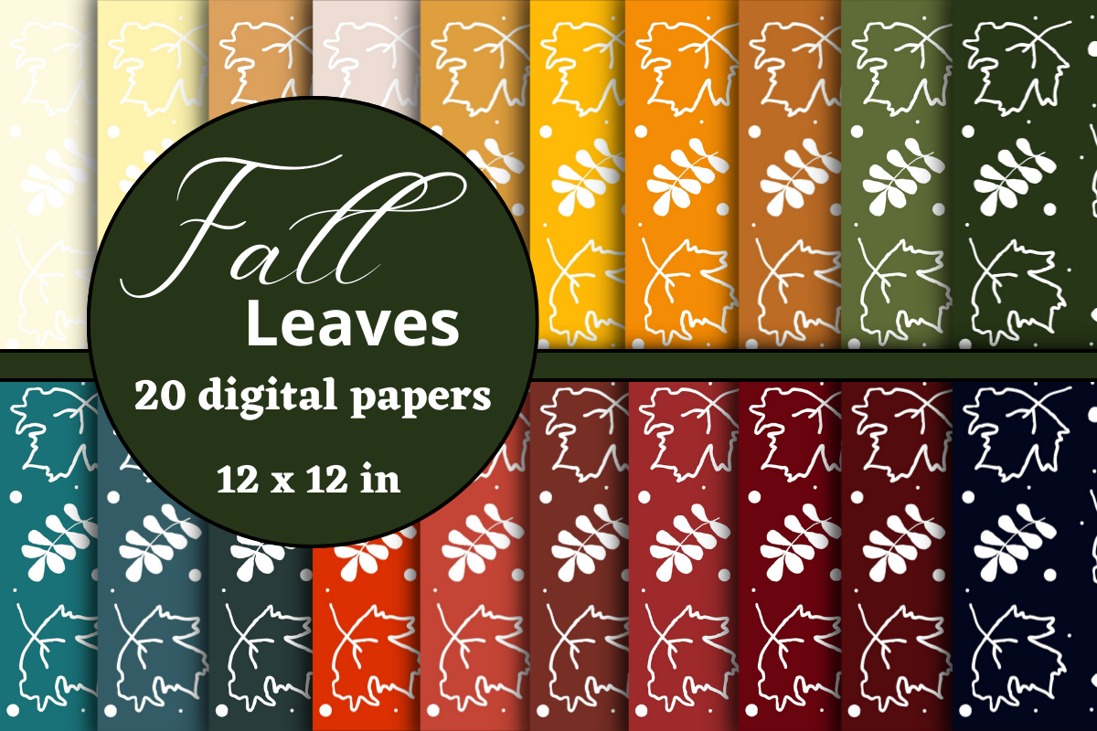 Fall / Autumn Leaves Digital Papers Graphic by lam designs · Creative ...