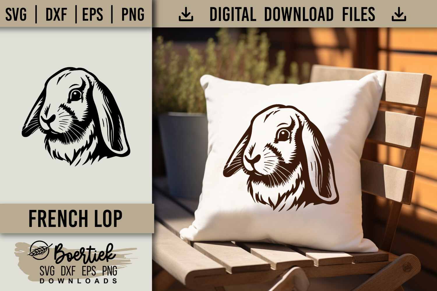 French Lop, Rabbit, SVG File Graphic by Boertiek · Creative Fabrica