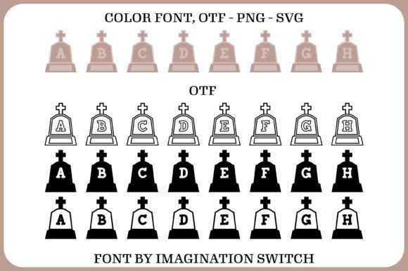 Gravestone Font PNG with transparent background - Preview 1