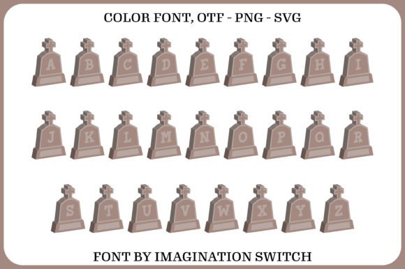 Gravestones 3d Font PNG with transparent background - Preview 1