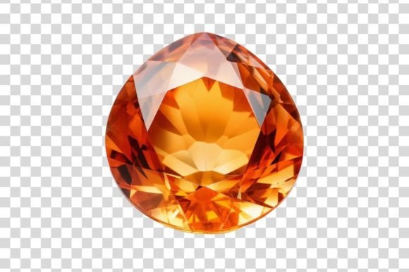 Orange Gemstone 2 Isolated Graphic Crafts By Whimsy Girl