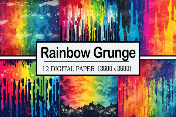 Rainbow Grunge Pattern Gráfico Fondos Por Wow Art