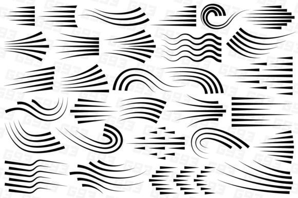 Speed Lines, Motion Lines Collection Afbeelding Afdrukbare Illustraties Door G93