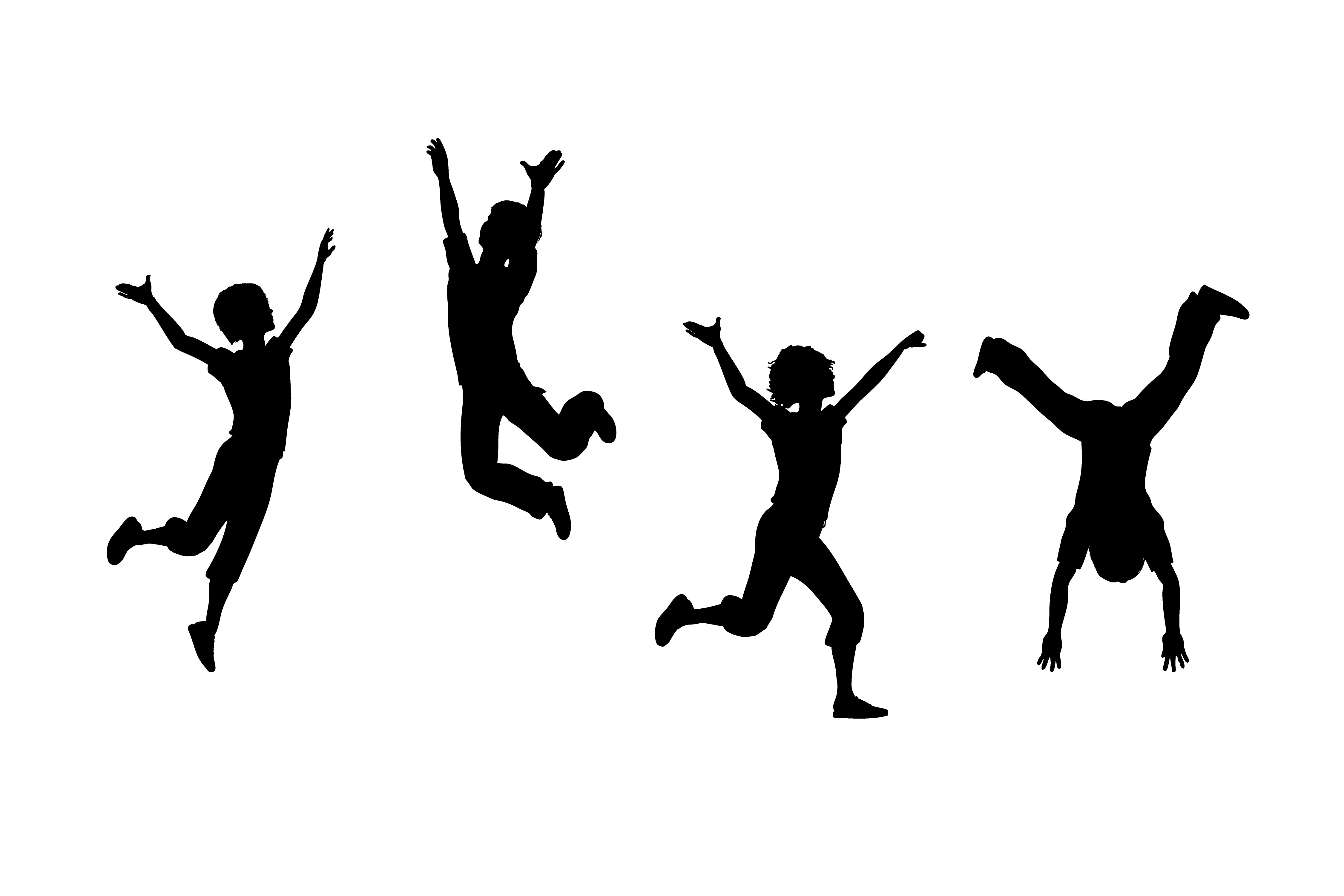 Children Playing Silhouette Vector Free