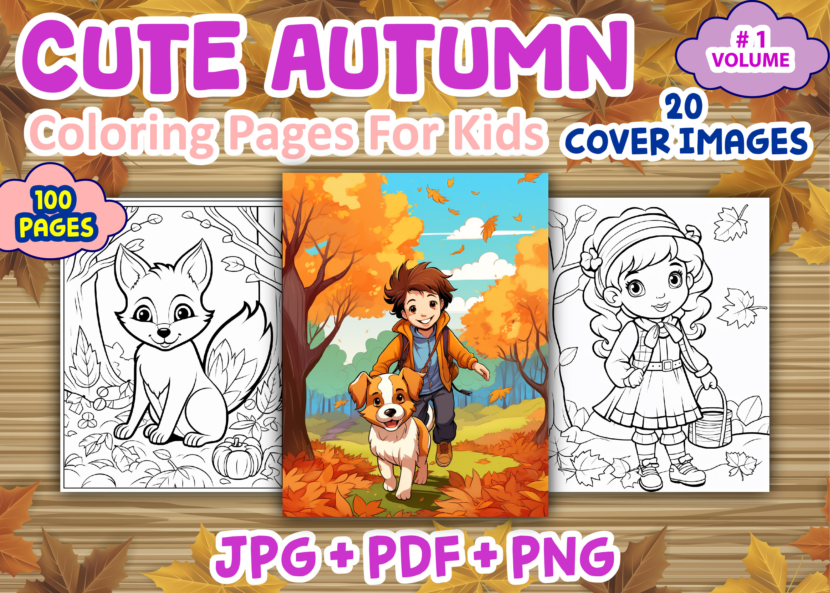 100 Cute Autumn Coloring Pages for Kids