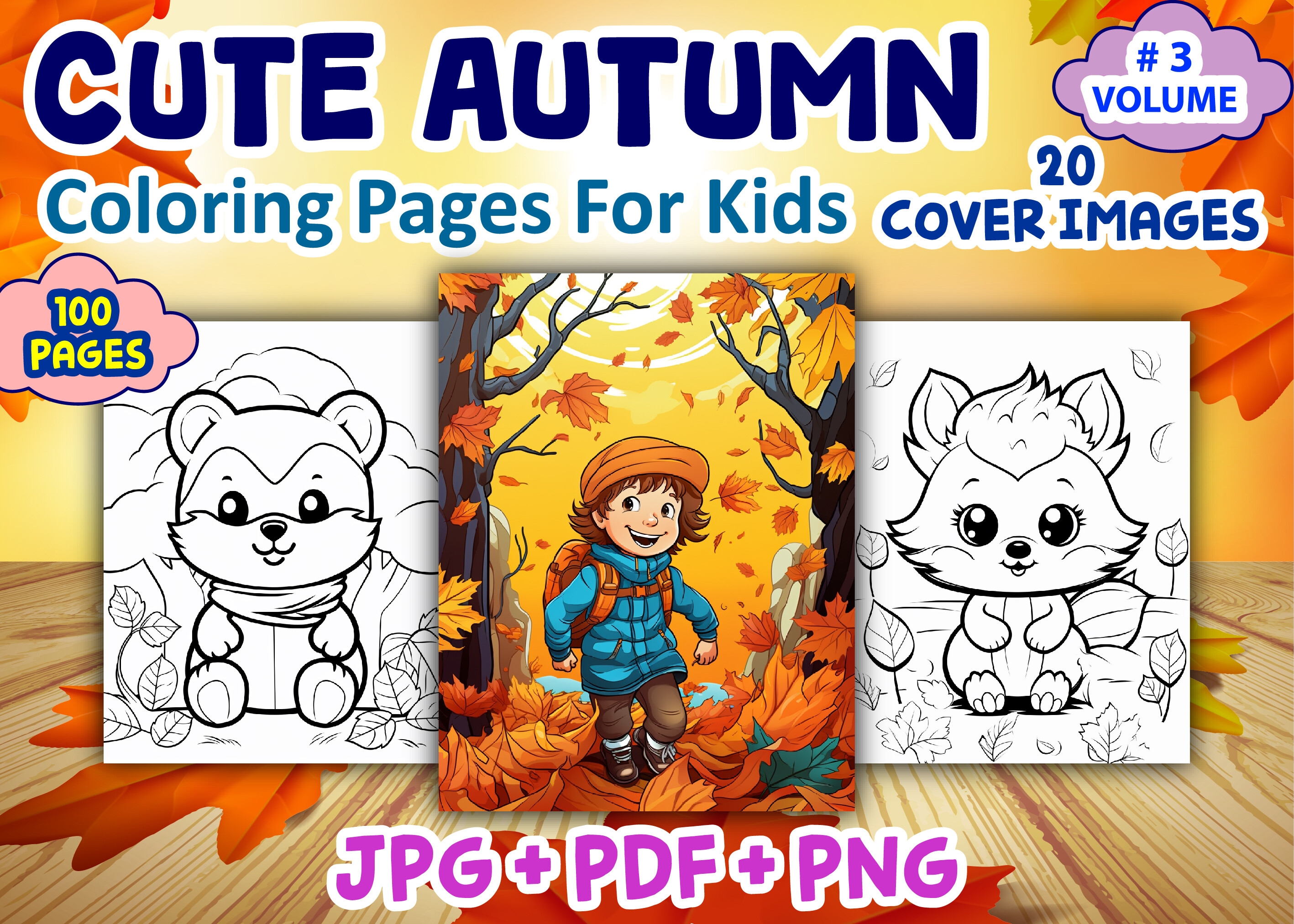 100 Cute Autumn Coloring Pages for Kids