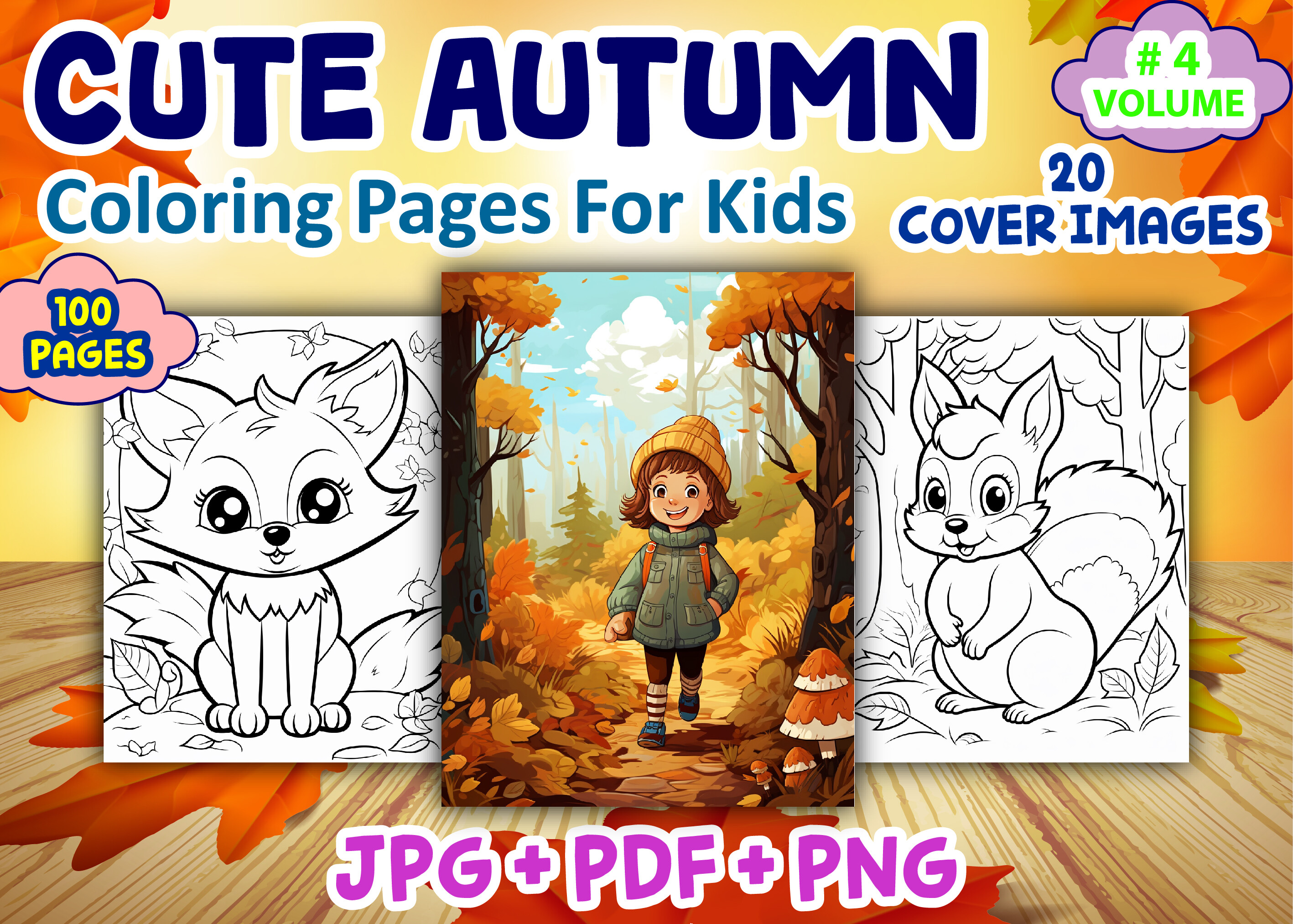 100 Cute Autumn Coloring Pages for Kids