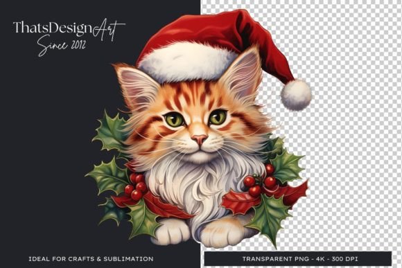 Cute Cat Christmas Animal Clipart Png Graphics