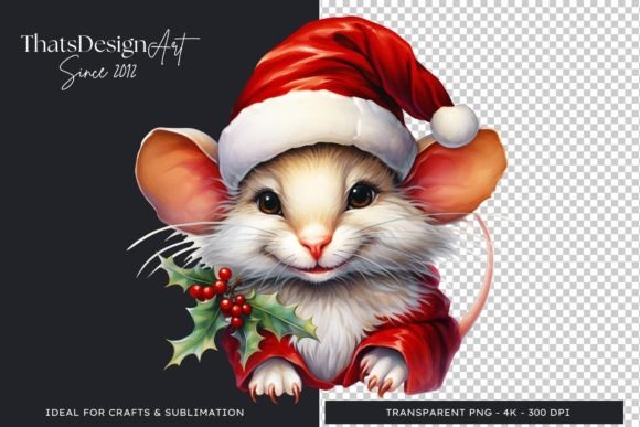 Cute Mice Christmas Animal Clipart Graphics