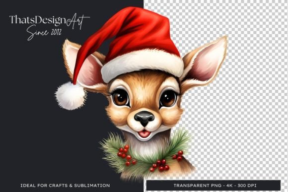Cute Reindeer Christmas Animal Clipart Graphics 3