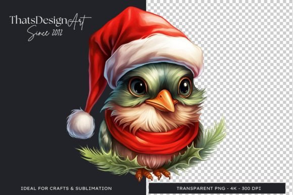 Cute Robin Christmas Animal Clipart Graphics