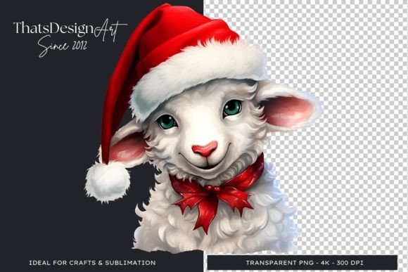 Cute Sheep Clipart Christmas Animals Png Graphics