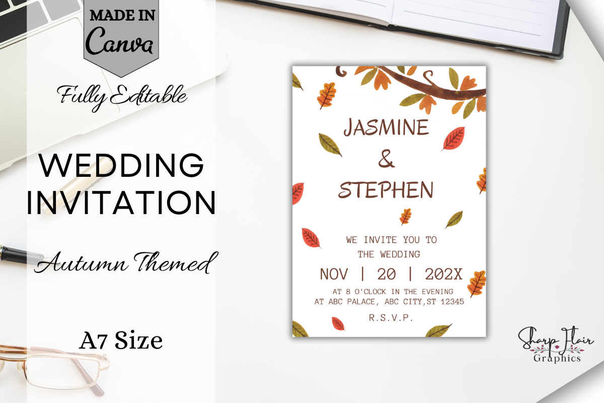 Fall Wedding Invitation | Canva Template