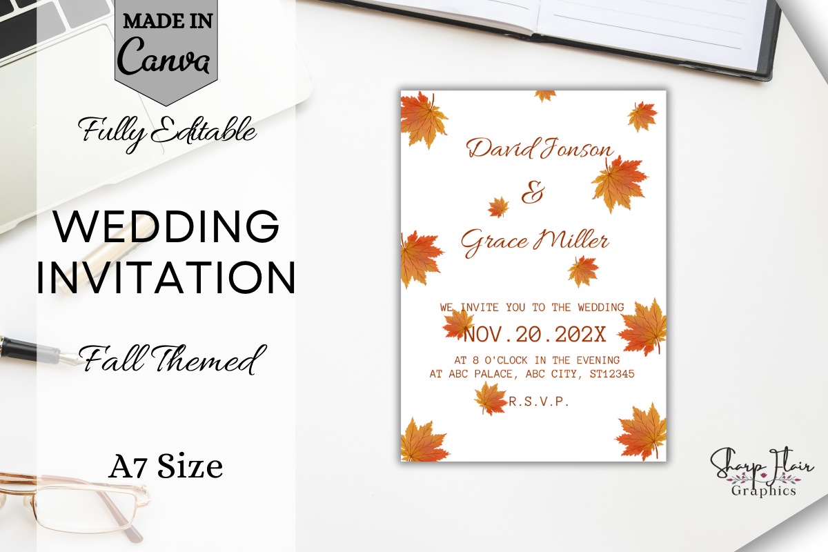 Fall Wedding Invitation | Canva Template
