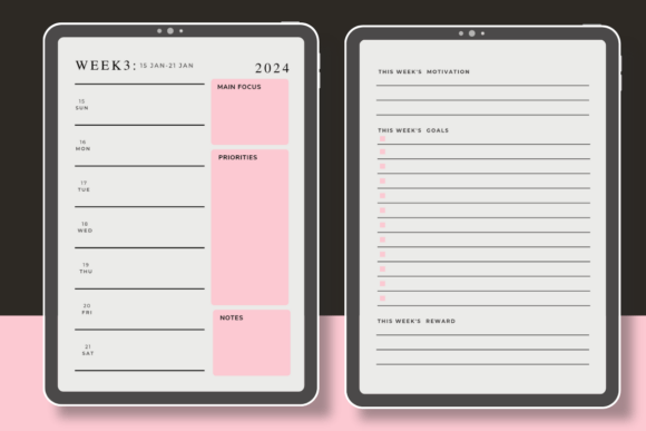 Free Weekly Digital Planner Template Graphics