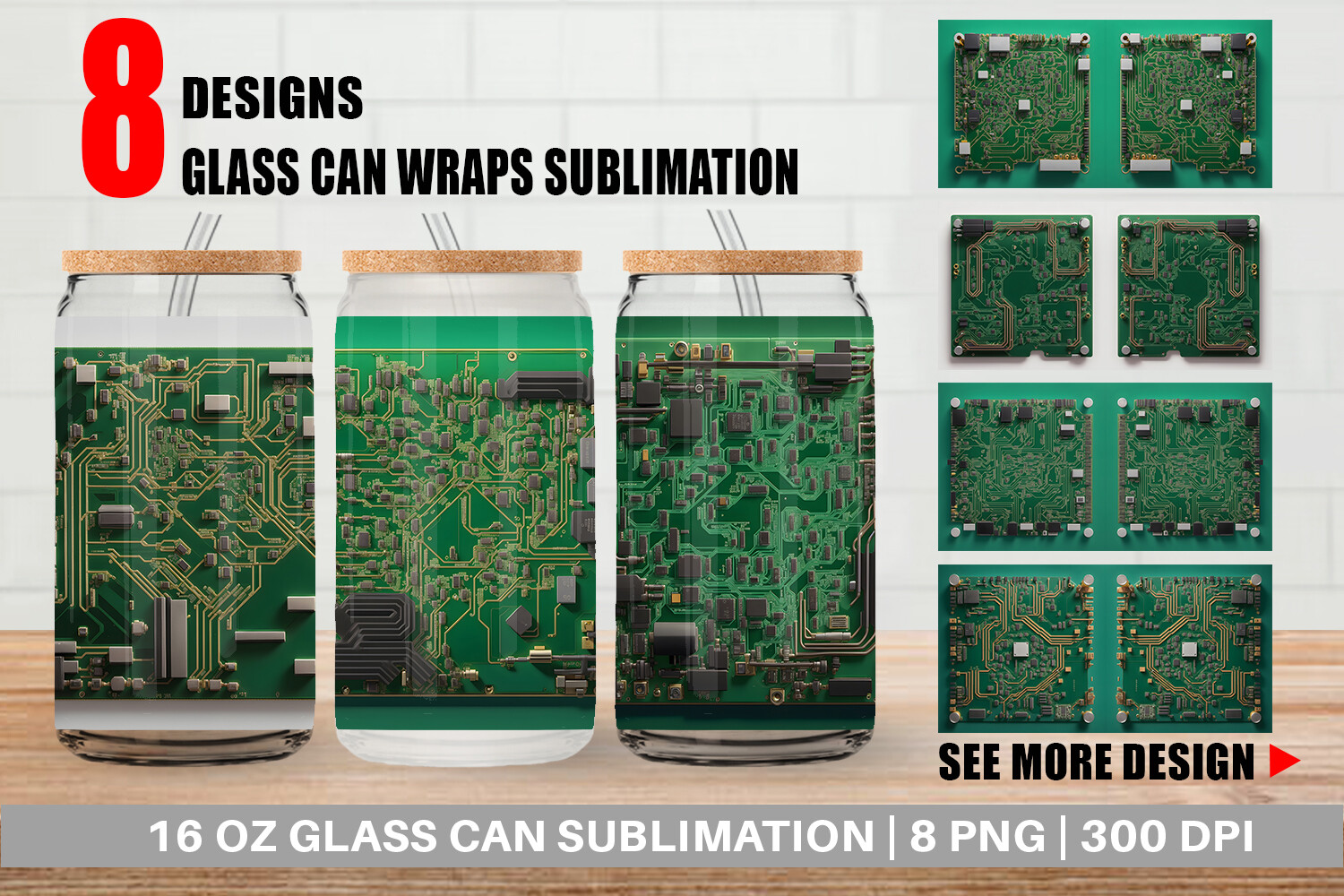 Glass Can 3D Circuit Board Graphic by Artnoy · Creative Fabrica