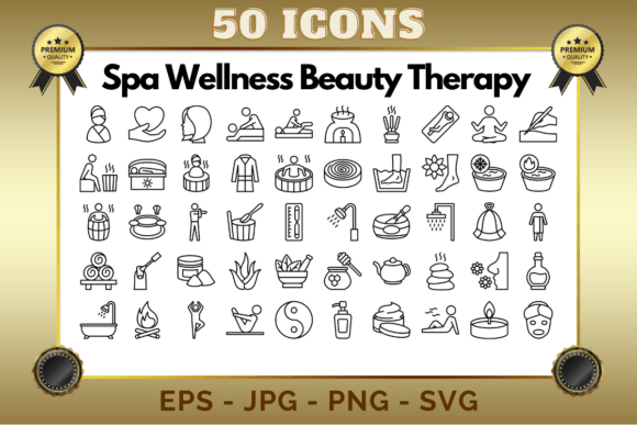 Spa Wellness Beauty Massage Therapy Graphic Icons By larsonline