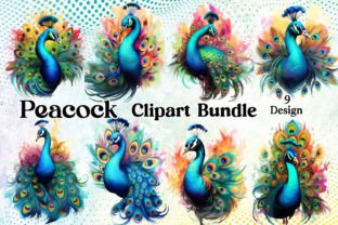 Watercolor Peacock Clipart Bundle Graphic by Bundle · Creative Fabrica