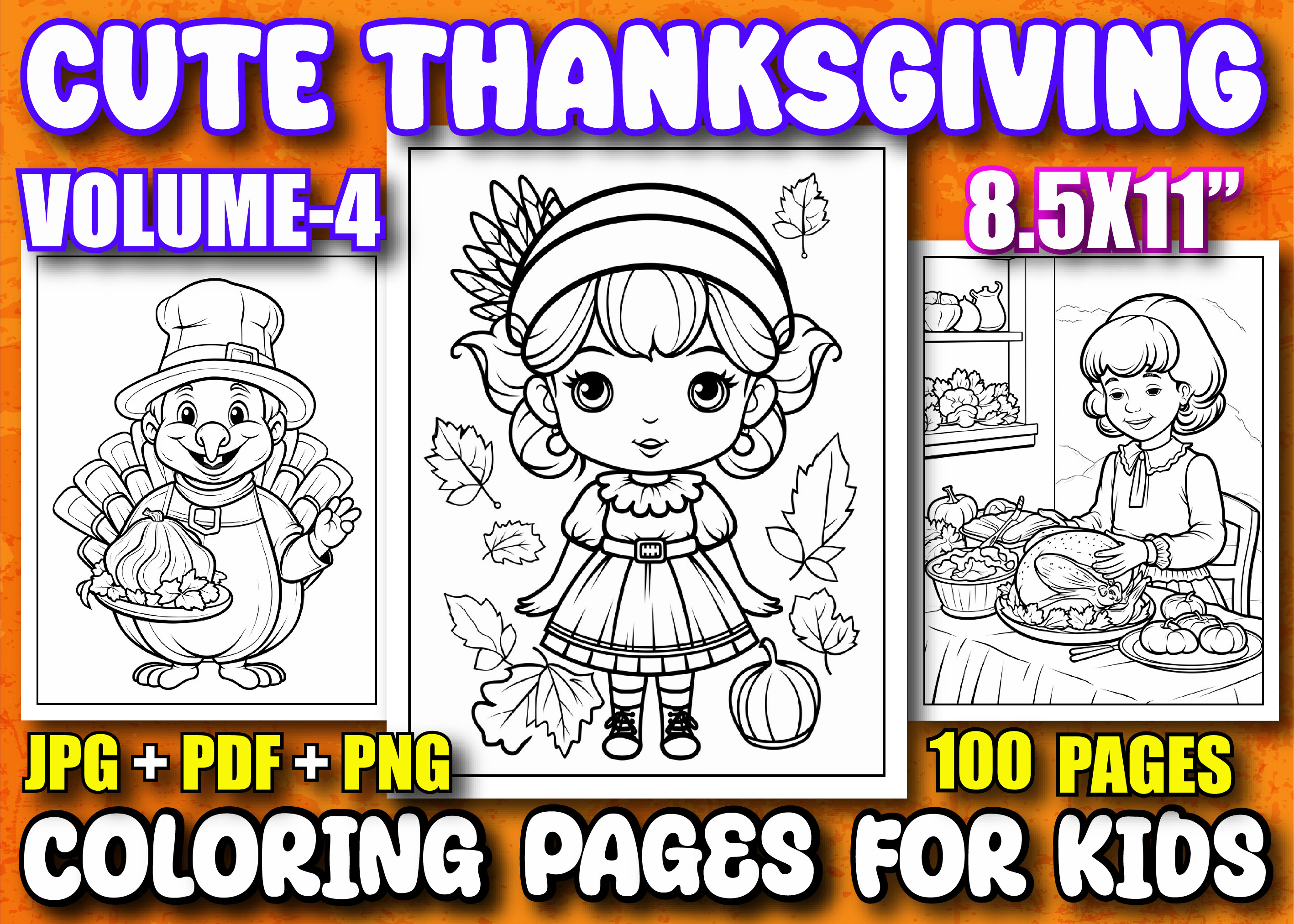 100 Thanksgiving Coloring Pages for Kids
