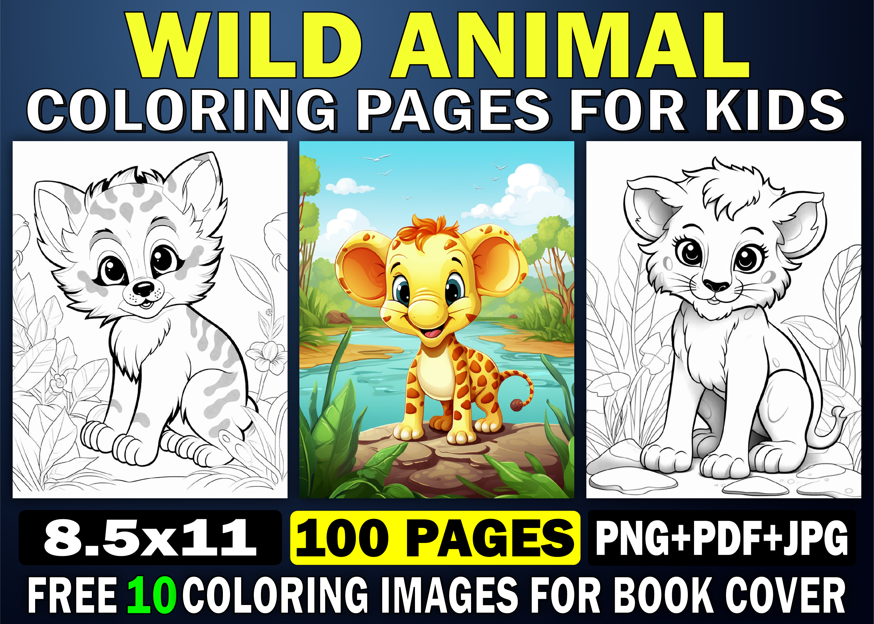 100 Wild Animal Coloring Pages for Kids