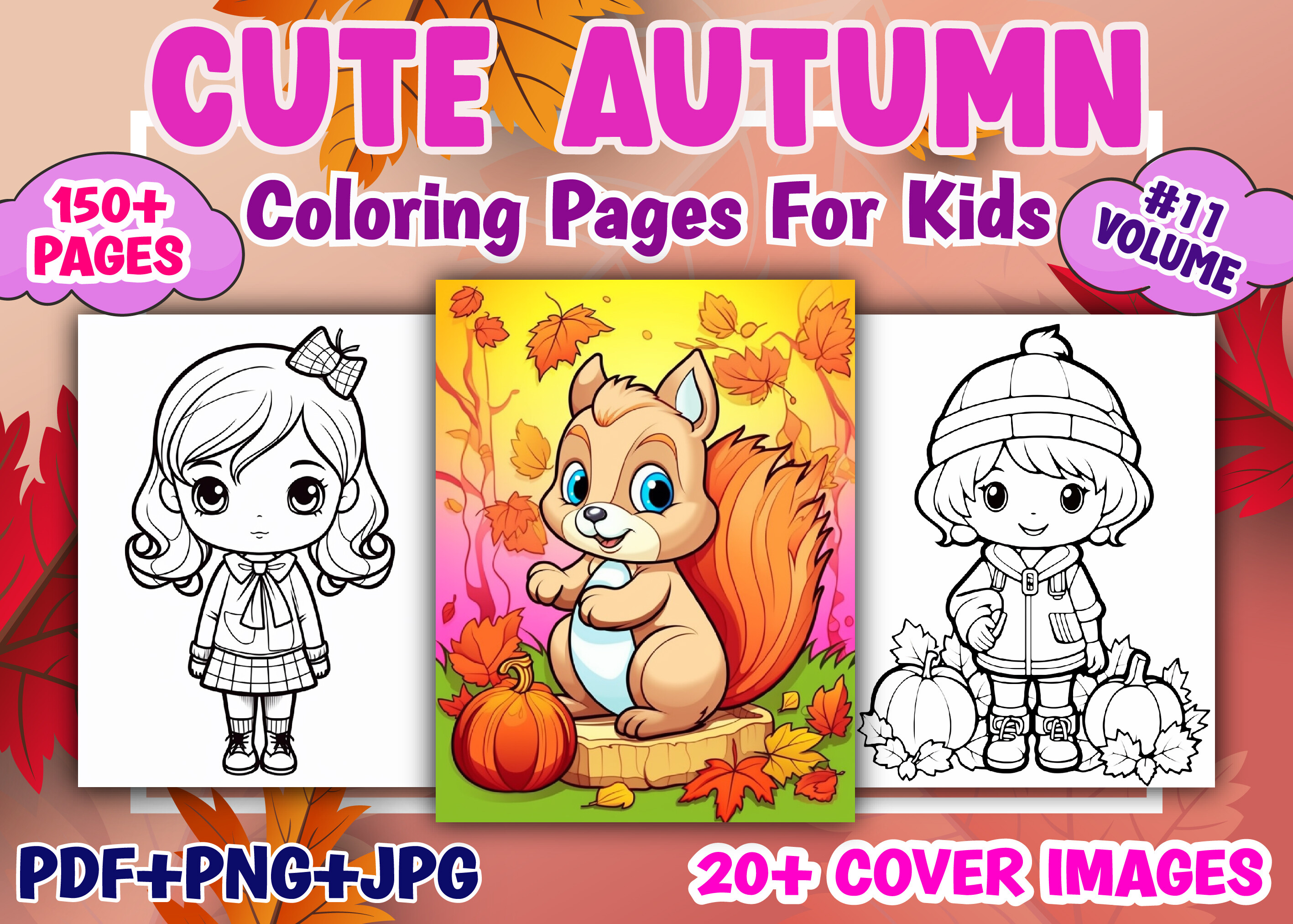 150+ Cute Autumn Coloring Pages for Kids
