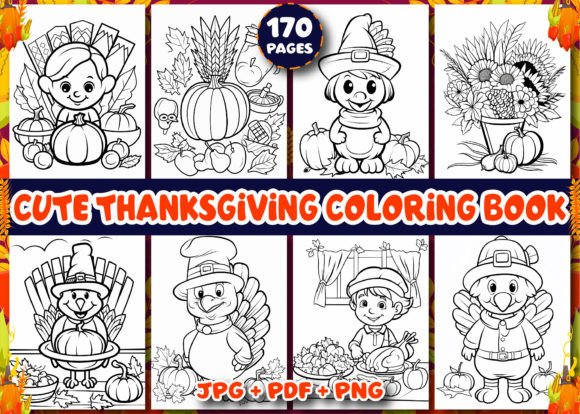170 Cute Thanksgiving Coloring Book