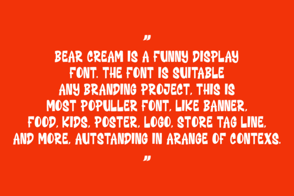 Bear Cream Font PNG with transparent background - Preview 1