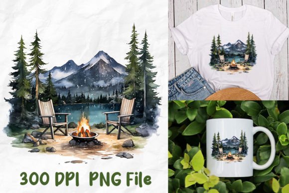 Camping Happy Camper Campfire Forest