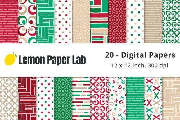 Christmas Geometric Digital Papers